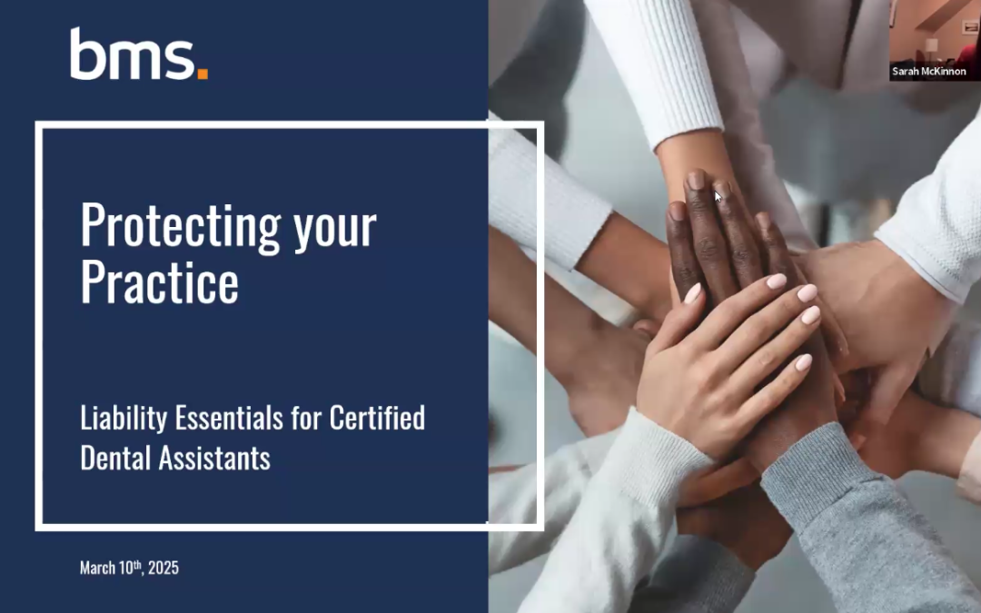 Professional Liability Insurance: Why CDAs need it & BMS PLI policy information for 2025-2026